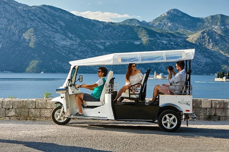 eTuk L5 Limo GT electric passenger vehicle for guest transportation