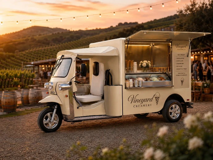eTuk Vendo Ice Cream Vineyard POS Dessert Station